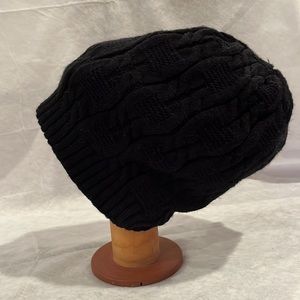 Beanie style black knit hat